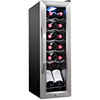 Ivation 12 Bottle Compressor Wine Cooler Refrigerator w/Lock | Large Freestanding Wine Cellar For Red, White, Champagne…