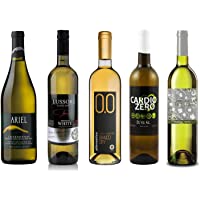 White Wine Sampler - Five (5) Non-Alcoholic Wines 750ml Each - Featuring Ariel Chardonnay, Lussory Airen, Cardio Zero…