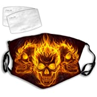 GTMRT Adult Halloween Mouth Face Mask, Best Skull Flames Windproof Sports Mask Microfiber for Women&Men