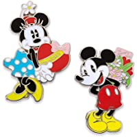 Mickey and Minnie Mouse Couples Hearts and Flowers Pin Set