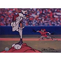 Chuck Jones Artwork Depicting Baseball Players Bugs Bunny and Daffy Duck. Ltd Print Matted to 8" x 10"