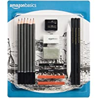 Amazon Basics Sketch and Drawing Art Pencil Kit - 17-Piece Set