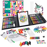 KIDDYCOLOR 211pcs Kids Art Supplies, Portable Painting & Drawing Art Kit for Kids With Oil Pastels, Crayons, Colored…