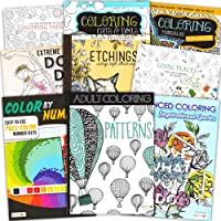 Adult Coloring Book Bundle with 8 Deluxe Coloring Books for Adults and Teens (Over 250 Stress Relieving Patterns).