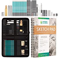Norberg & Linden XXL Drawing Set - Sketching and Charcoal Pencils. 100 Page Drawing Pad, Kneaded Eraser, and Graphite…
