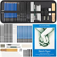 EGOSONG 41 PCS Drawing Pencils & Drawing Supplies Kit, Including Sketch book, Graphite/Charcoal Pencils, Sketching…