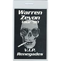 Warren Zevon 1990 VIP Laminated Backstage Pass