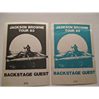 2 1983 Jackson Browne Backstage Passes Green & Black Guest