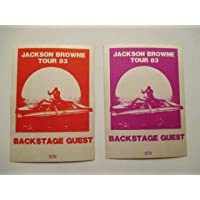 2 1983 Jackson Browne Backstage Passes Orange & Pink Guest