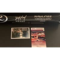 Yordan Alvarez Houston Astros 2019 AL ROY Autographed Signed Engraved Black Baseball Bat JSA WITNESS COA