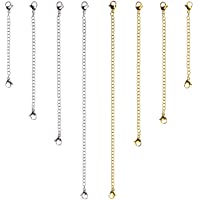 D-buy 8 Pcs Stainless Steel Necklace Extender Bracelet Extender Extender Chain Set 4 Different Length: 6 inch 4 inch 3…