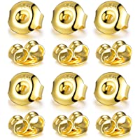 DELECOE 18K Yellow Gold Plated Earring Backs Replacements, 925 Stering Silver Earring Backs Hypoallergenic Secure…