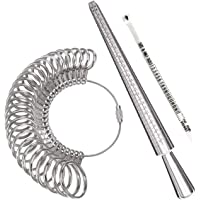 Meowoo Ring Sizer Measuring Tool,Aluminum Ring Mandrel and Finger Gauges (Metal Ring Sizer Tool Set)