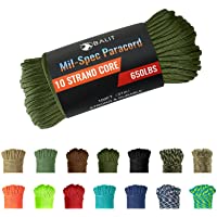 Balit 550 Paracord/Parachute Cord 100 Feet Mil-Spec Paracord 10-Strand Core 650ld Nylon Parachute for Outdoor Emergency…
