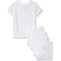 Hanes Boys' White Crew T-Shirt Undershirts, 5-Pack