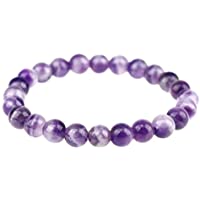 Adabele Natural Gemstone Bracelet 7.5 inch Stretchy Chakra Gems Stones 8mm (0.31") Beads Healing Crystal Quartz Women…