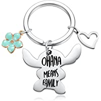 Ralukiia Ohana Means Family Necklace Stitch Keychain Jewellery Gifts for Boys Girls
