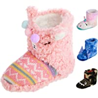 totes Girls Boys Kids Warm Soft Lightweight Washable Toddler Child Boot Slipper with Cute Animal design, Non-Slip Rubber…