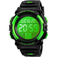 Kids Digital Sports Watch for Boys Girls, Boy Waterproof Casual Electronic Analog Quartz 7 Colorful Led Watches with…