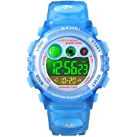 Kids Digital Sport Watch for Boys Girls, Kid Waterproof Electronic Multi Function Casual Outdoor Watches, 7 Colorful LED…