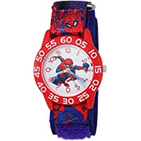 MARVEL Boys Spider-Man Analog-Quartz Watch with Nylon Strap, Blue, 16 (Model: WMA000193)