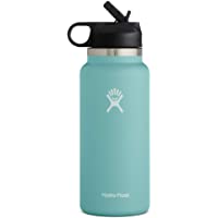 Hydro Flask 32 oz Wide Mouth with Straw Lid Stainless Steel Reusable Water Bottle - Vacuum Insulated, Dishwasher Safe…