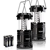 Vont 2 Pack LED Camping Lantern, Super Bright Portable Survival Lanterns, Must Have During Hurricane, Emergency, Storms…
