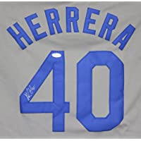 Kelvin Herrera Kansas City Royals Signed Autographed Gray #40 Jersey JSA COA