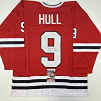 Autographed/Signed Bobby Hull Chicago Red Hockey Jersey JSA COA