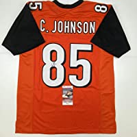 Autographed/Signed Chad Johnson Ochocinco Cincinnati Orange Football Jersey JSA COA