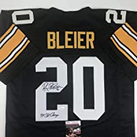Autographed/Signed Rocky Bleier 4x SB Champ Pittsburgh Black Football Jersey JSA COA