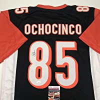 Autographed/Signed Chad Ochocinco (Johnson) Cincinnati Black Football Jersey JSA COA