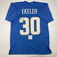 Autographed/Signed Austin Ekeler Los Angeles LA Powder Blue Football Jersey PSA/DNA COA