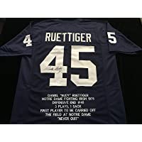 Rudy Ruettiger Signed Autographed Blue Stat Football Jersey JSA COA - Notre Dame Fighting Irish Movie Legend - Size XL
