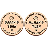 New Baby Gifts for Mom Daddy Funny Parent Decision Coin for Women Men Pregnancy Mothers for First Time Moms Dads…