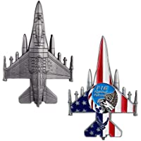 US Air Force F-16 Fighting Falcon Challenge Coin Military Aircraft Shaped Airman Gift