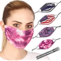 Wild&Bold 4Pcs Breathable Mesh face Mask with Neck Strap for Women with Adjustable Earloop