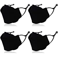 4 Pcs Reusable 4 D Cloth Face Cover With Nose Wire for Adult or Kids. Washable, Adjustable, Breathable