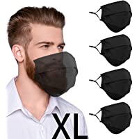4 Pcs Beard Extra Large Face Cover with Nose Wire and Adjustable Ear Loops for Bearded Men