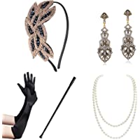 BABEYOND 1920s Flapper Accessories Gatsby Costume Accessories Set 20s Flapper Headband Pearl Necklace Gloves Cigarette…
