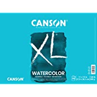 Canson 7022446 XL Series Watercolor Textured Paper Pad for Paint 140 Pound, 11" x 15" Fold Over, 30 Sheets , White