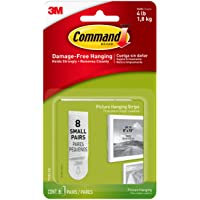 Command Small Picture Hanging Strips, Holds up to 4lbs., 8-Pairs (16-Strips), Decorate Damage-Free