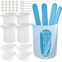 Silicone Resin Measuring Cups Tool Kit- Nicpro 250 & 100 ml Measure Cups, Silicone Popsicle Stir Sticks, Pipettes…