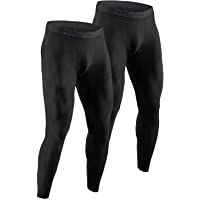 DEVOPS Men's Thermal Compression Pants, Athletic Leggings Base Layer Bottoms (2 Pack)