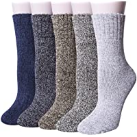 5 Pairs Womens Wool Socks Thick Knit Warm Winter Socks for Women Cozy Comfy Socks Gifts