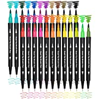 Dual Brush Marker Pens for Coloring,24 Colored Markers,Fine Point and Brush Tip Art Markers for Kids Adult Coloring…
