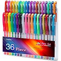 Gel Pens, Tanmit Gel Pens Set for Adult Coloring Books, Colored Gel Pen Fine Point Marker 36 Unique Colors, Great for…