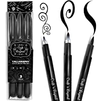 Calligraphy Brush Pens Pack of 3 Small, Medium and Large Markers for Hand Lettering, Art Drawing, Sketching…
