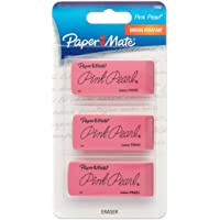 Paper Mate Pink Pearl Erasers, Large, 3 Count