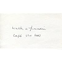 Walter Lundin WWII War Navy Fighter Ace VF-15 DFC Rare Signed Autograph - Historical Cut Signatures